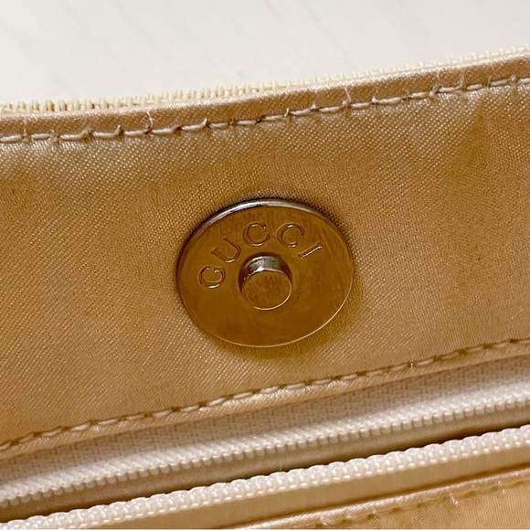 Gucci ivory white nylon vintage metal handle shoulder bag 90s - Picture 8 of 12